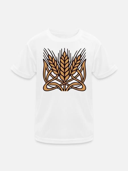 Wheat grain grain graphic - Kids Functional T-Shirt - white - Front
