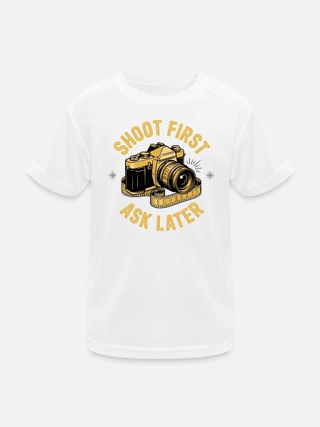Shoot First Ask Later - Kids Functional T-Shirt - white - Front