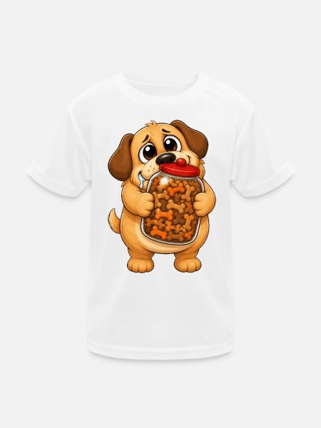 Drooling Dog Treat Jar Obsession - Kids Functional T-Shirt - white - Front