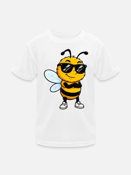 Sonnenbiene mit Stil - Kinder Funktions-T-Shirt - Weiß