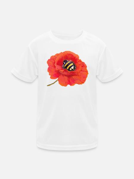 Kleine Hummel / Bumblebee - Kinder Funktions-T-Shirt - Weiß - Vorne