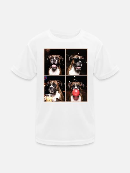 Hunde Boxer Hund - Kinder Funktions-T-Shirt - Weiß