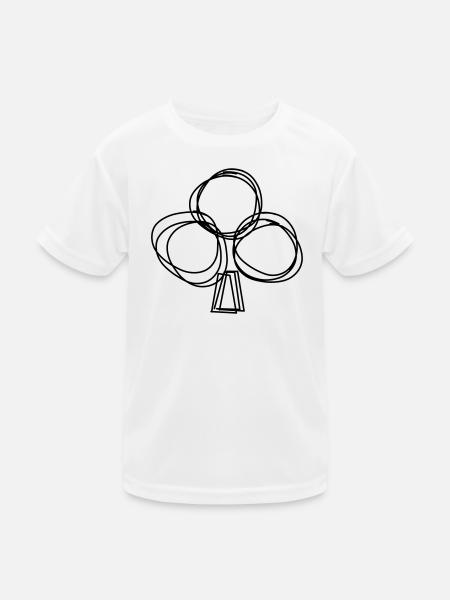 Kreuz Spielkarte handgezeichnet - Kinder Funktions-T-Shirt - Weiß