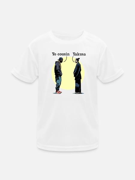 YO COUSIN, YAKUSA! - Vororte gegen Japan - Kinder Funktions-T-Shirt - Weiß - Vorne