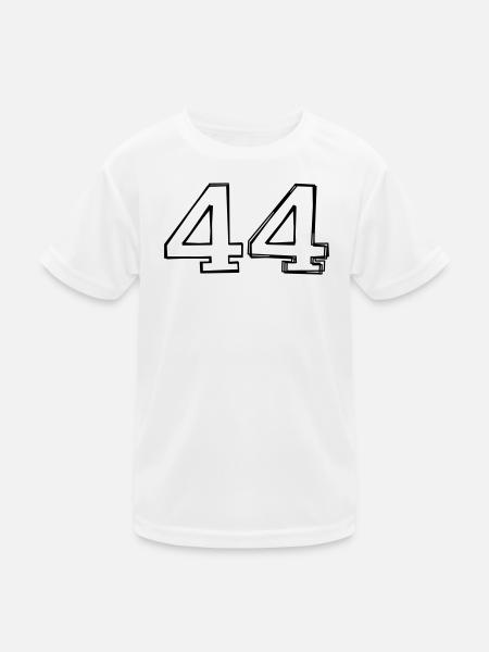 Zahl 44 handgezeichnet - Kinder Funktions-T-Shirt - Weiß