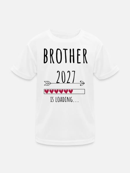 Pregnancy Announcement – Bruder 2027 Geschenk - Kinder Funktions-T-Shirt - Weiß - Vorne