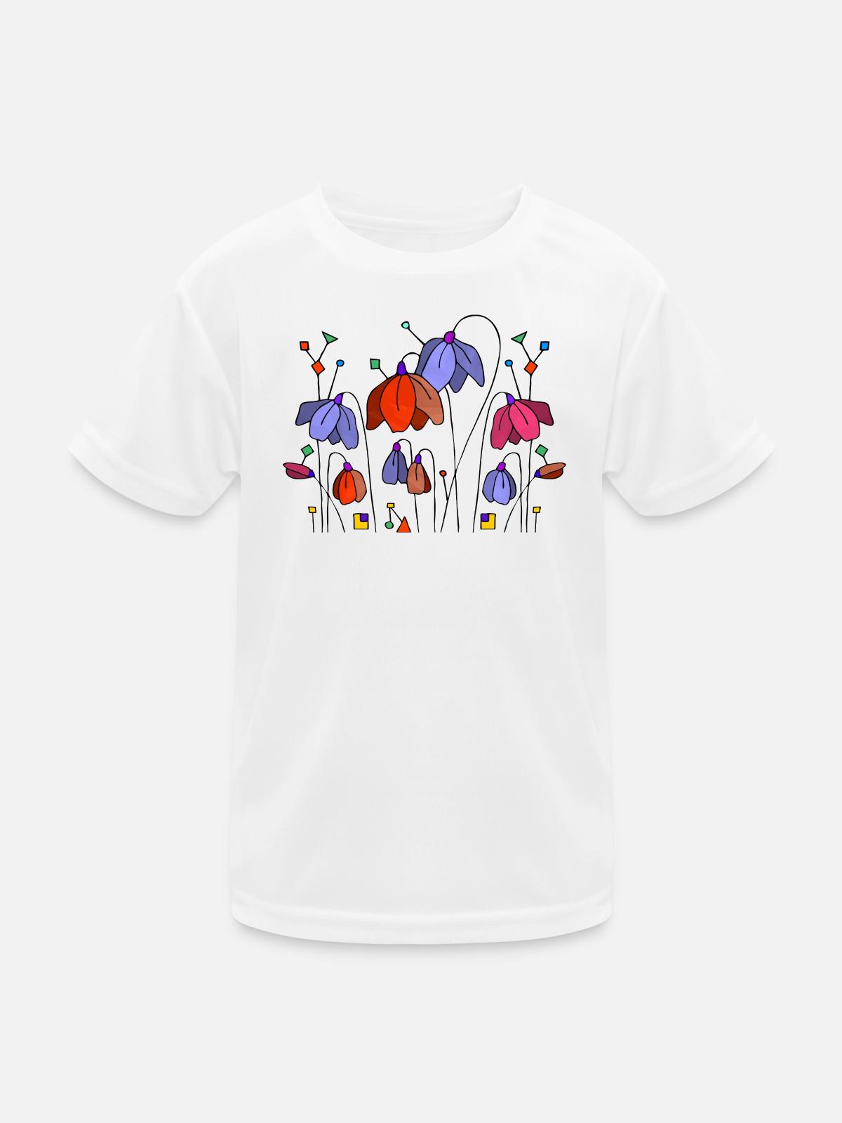 Blumen - Kinder Funktions-T-Shirt - Weiß - Vorne