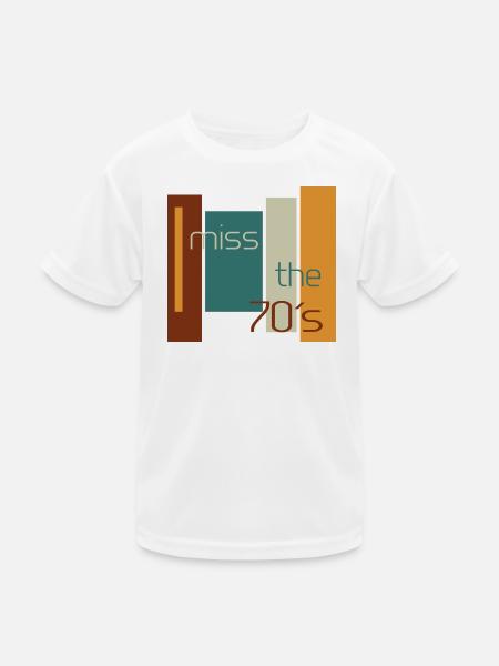 Miss the 70´s Retro Design - Kinder Funktions-T-Shirt - Weiß - Vorne