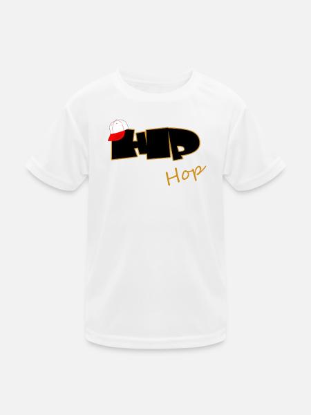 Hip Hop  - Kinder Funktions-T-Shirt - Weiß - Vorne