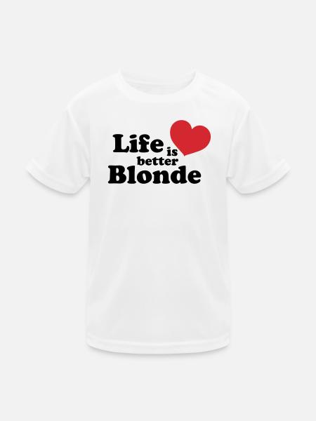 Blonde Life - Kinder Funktions-T-Shirt - Weiß - Vorne