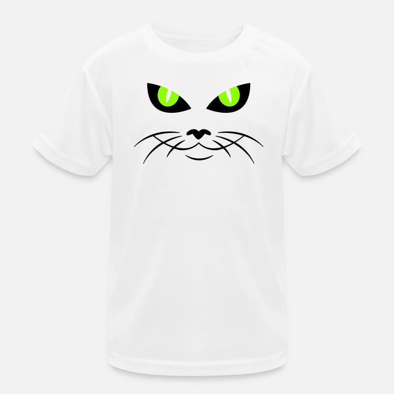 cat face - katzengesicht - Kinder Funktions-T-Shirt - Weiß