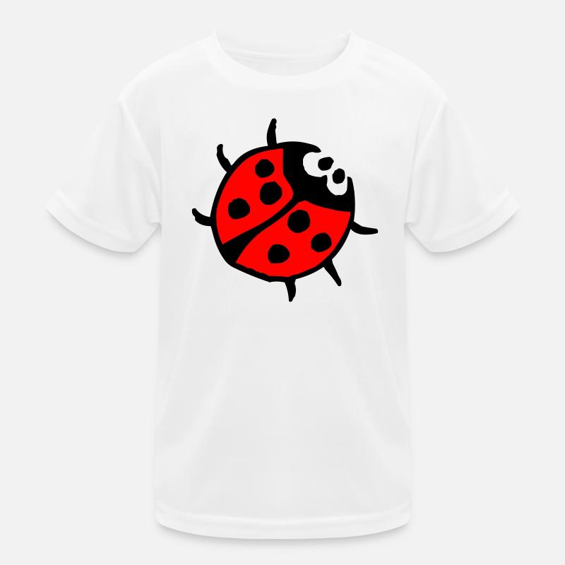 Vibrant Ladybug Spot Pattern Kids Functional T-Shirt