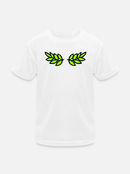 Lorbeer (Flach) - Kinder Funktions-T-Shirt - Weiß - Vorne