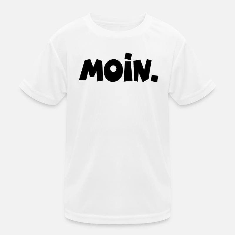 Moin. - Kinder Funktions-T-Shirt - Weiß