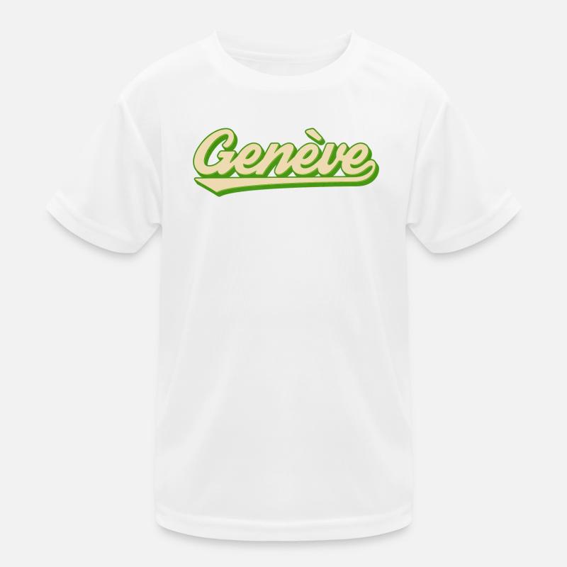 Genève Retro Script Limette Kinder Funktions-T-Shirt