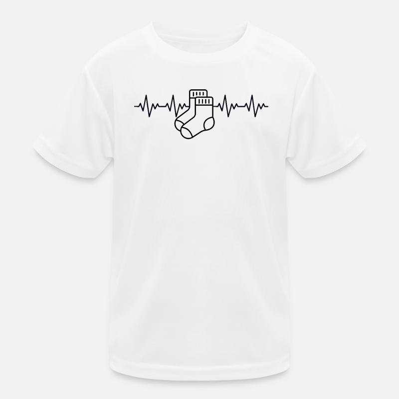Aargauer White Socks Aargau ECG Heartbeat Kids Functional T-Shirt
