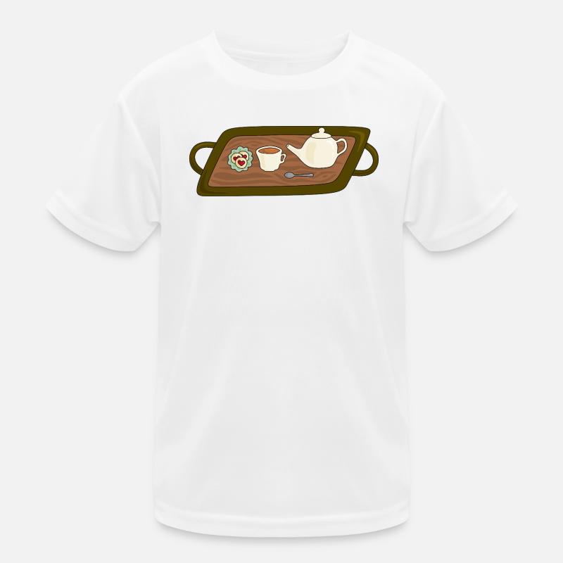Tea Time Tray Illustration Kids Functional T-Shirt