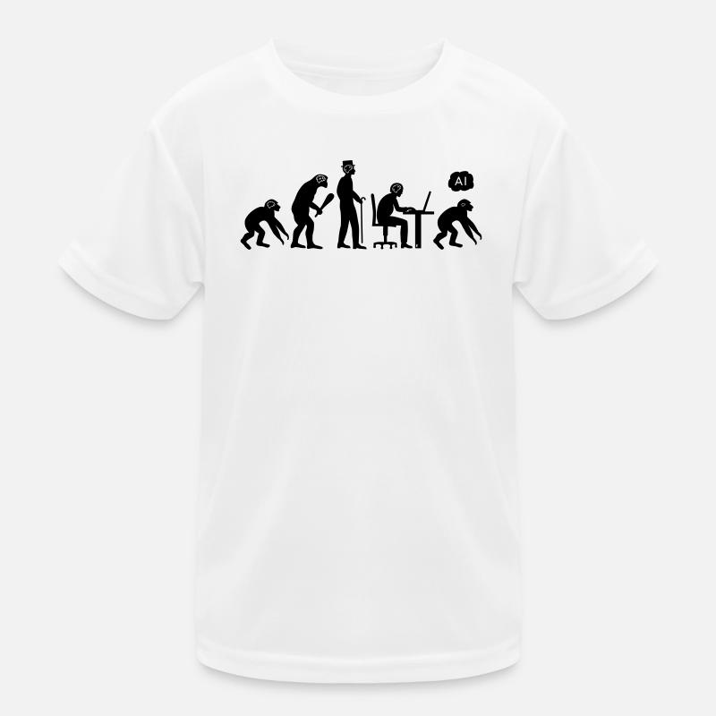 AI-volution - Kinder Funktions-T-Shirt - Weiß