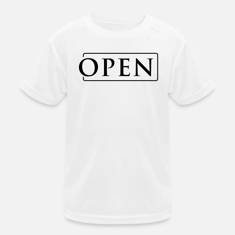 OPEN in Rahmen Kinder Funktions-T-Shirt