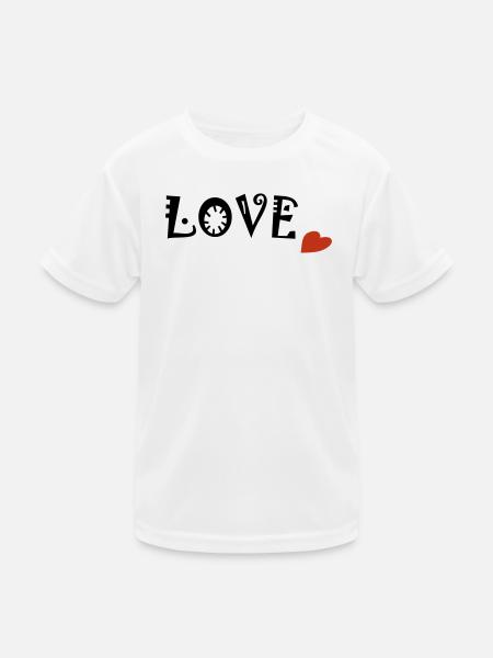 LOVE - Kinder Funktions-T-Shirt - Weiß