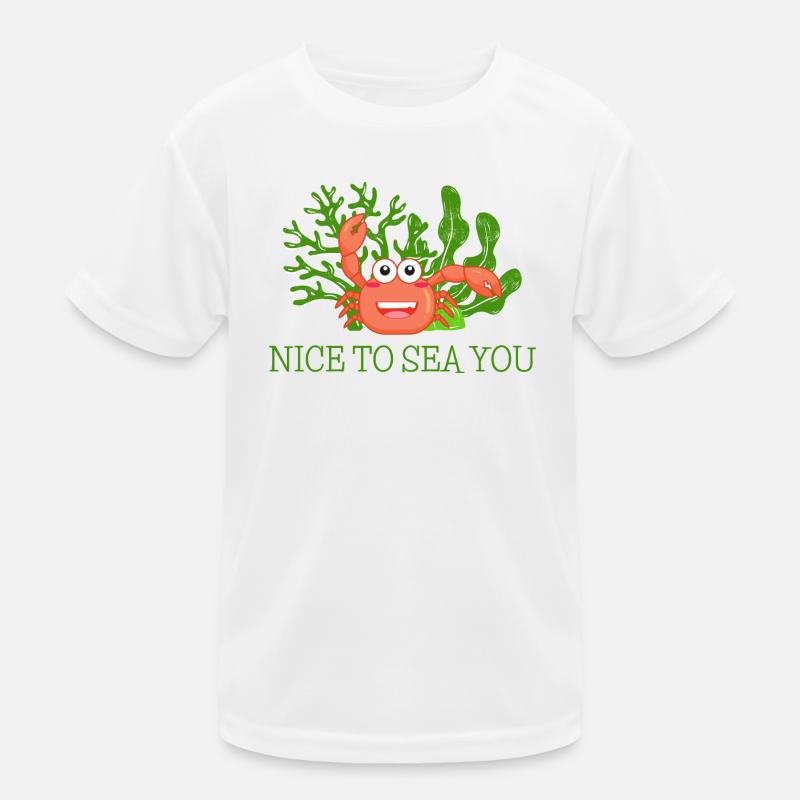 Krebs grüßt mit "Nice to see you!" Kinder Funktions-T-Shirt