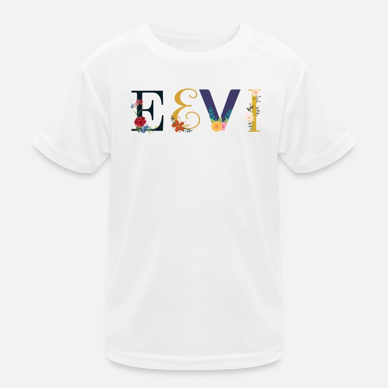 EEVI Name mit Blumen geschmückt Kinder Funktions-T-Shirt