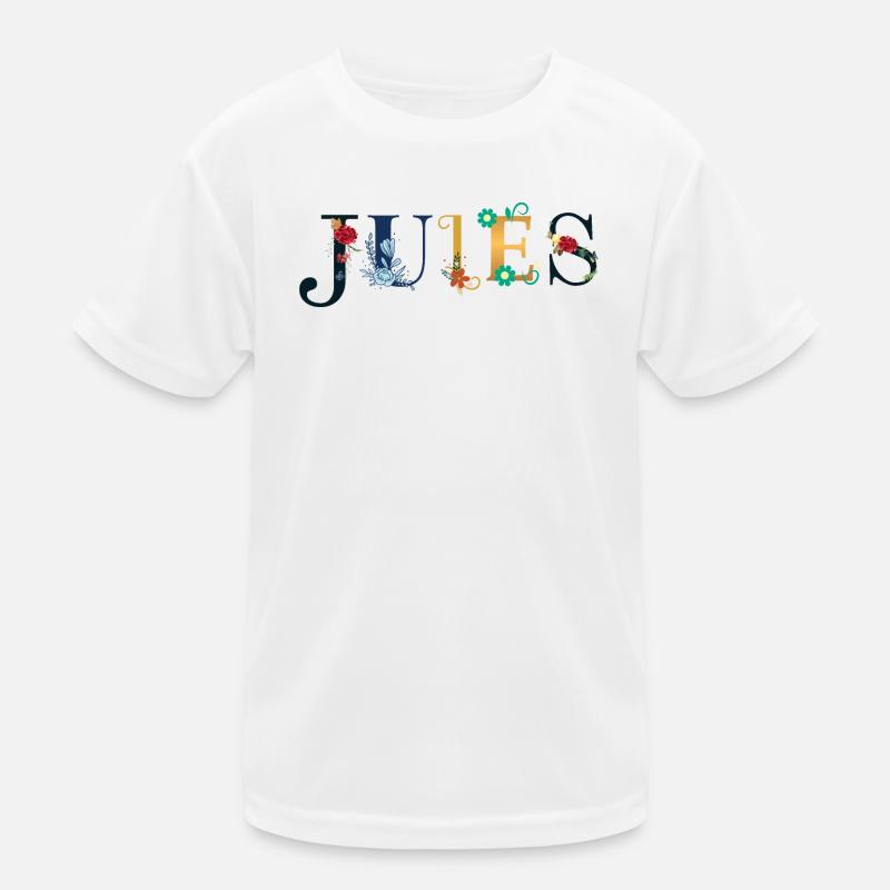 JULES Name mit Blumen geschmückt Kinder Funktions-T-Shirt
