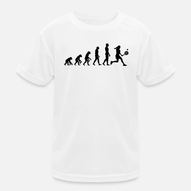 Padel Evolution, Vom Affen zur Padel Queen - Kinder Funktions-T-Shirt - Weiß