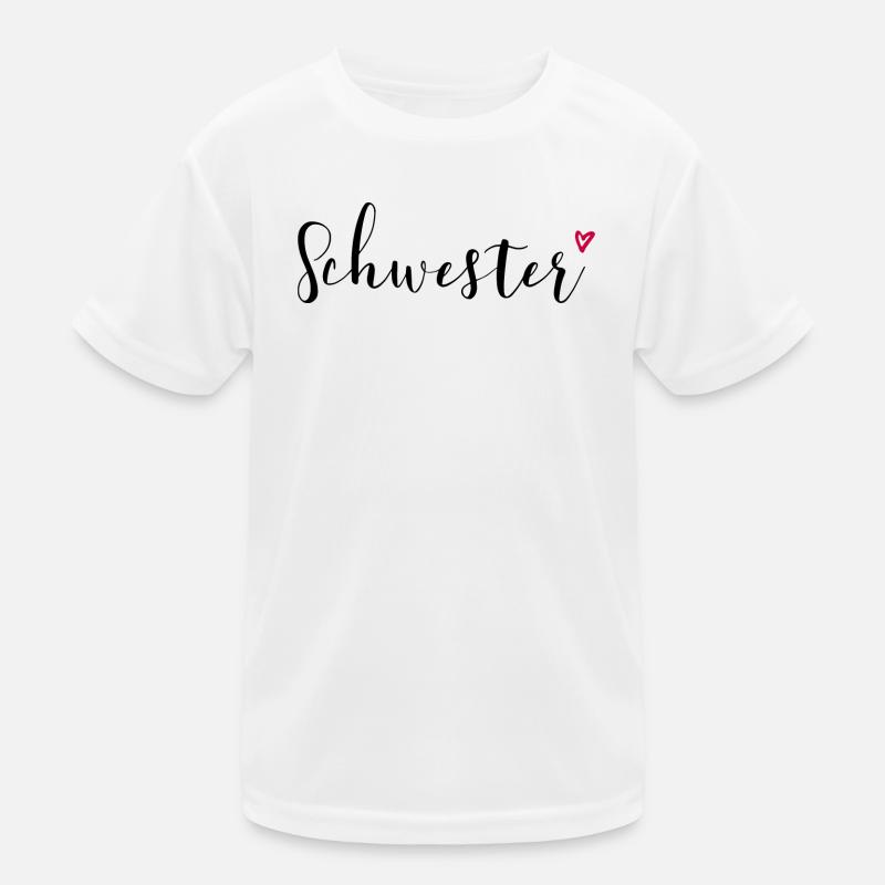 Schwester Herz Geschenkidee Kinder Funktions-T-Shirt