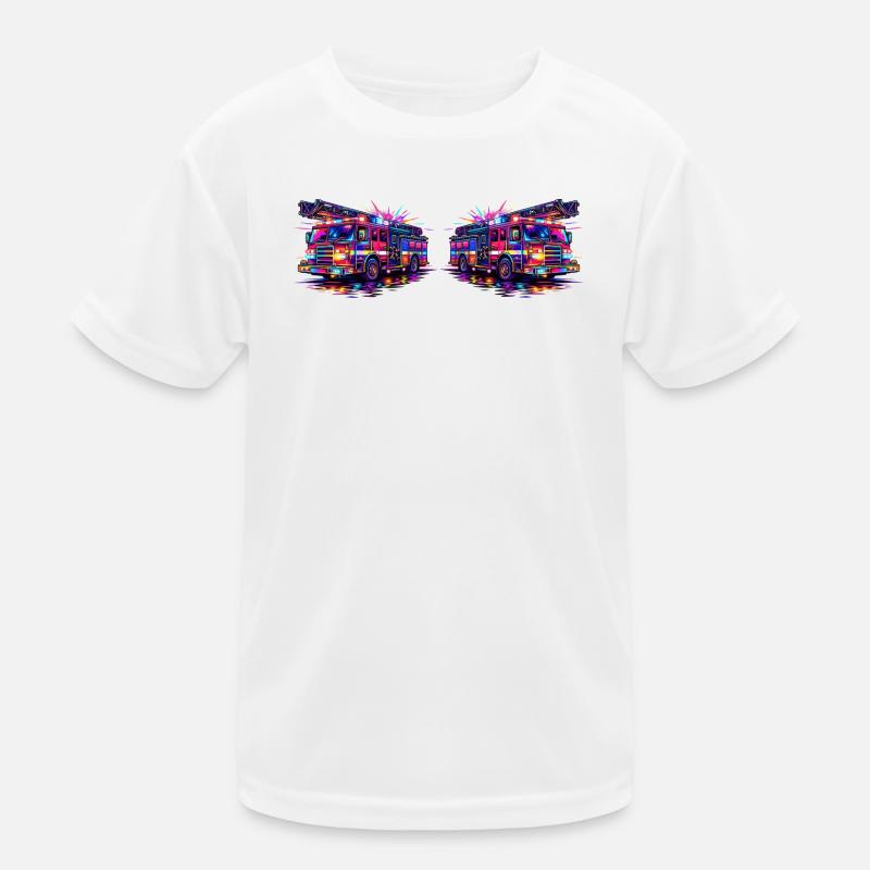 Fire Brigade Vehicle Car Kids Functional T-Shirt