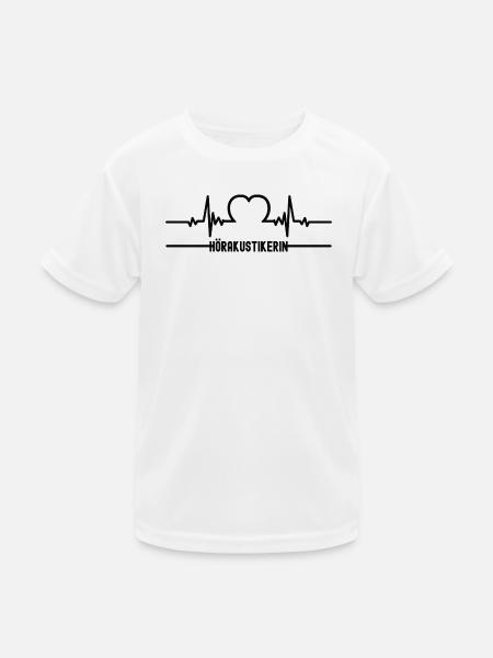 Heartbeat Hearing Aid Acoustician Heart Hearing Aid Acoustician Women - Kids Functional T-Shirt - white - Front