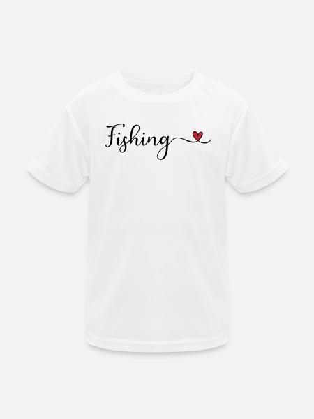 Angeln - Kinder Funktions-T-Shirt - Weiß - Vorne