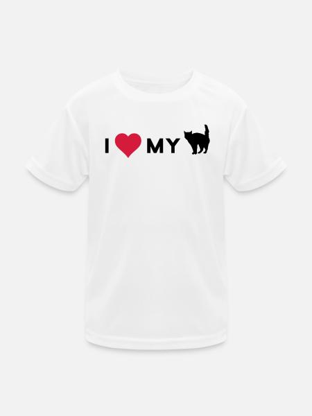 i love my cat - Kids Functional T-Shirt - white