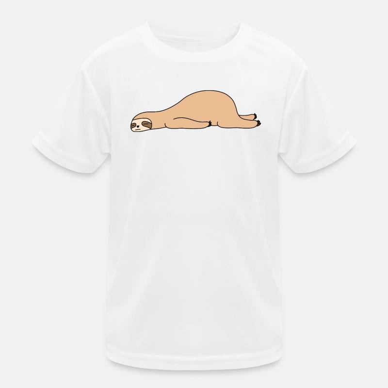Funny Lazy Sloth Lying Down Tired Sleeping Animal  Kids Functional T-Shirt