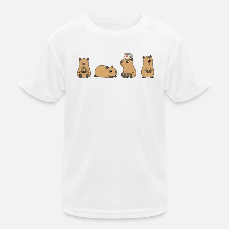 Capybara Tea Time Quartett Kinder Funktions-T-Shirt