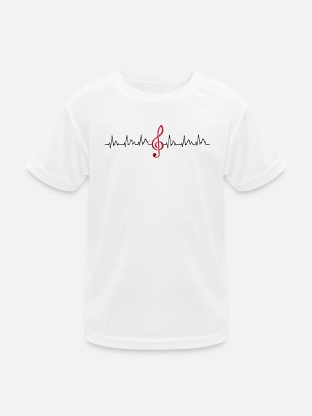 Glowing Treble Clef - Kids Functional T-Shirt - white - Front