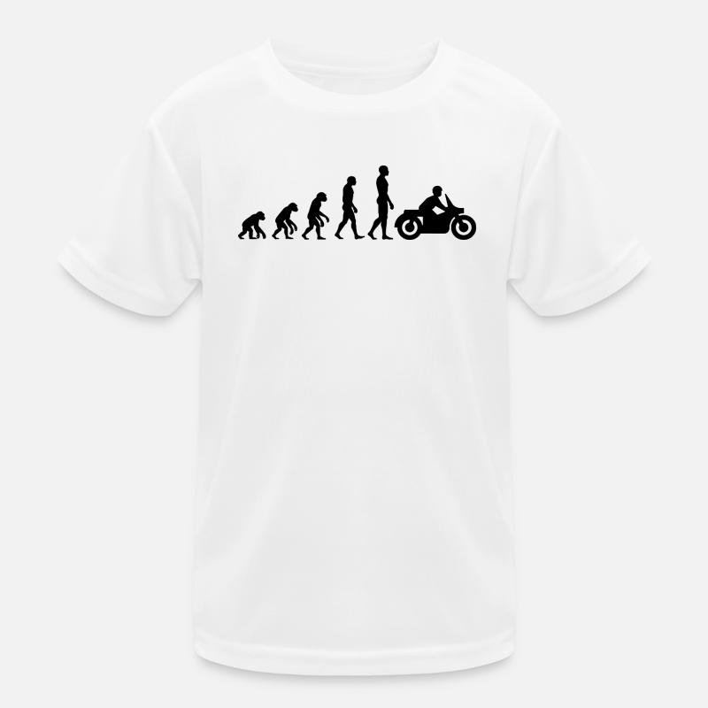 EVOLUTION: FROM APE TO MOTORCYCLIST! Kids Functional T-Shirt