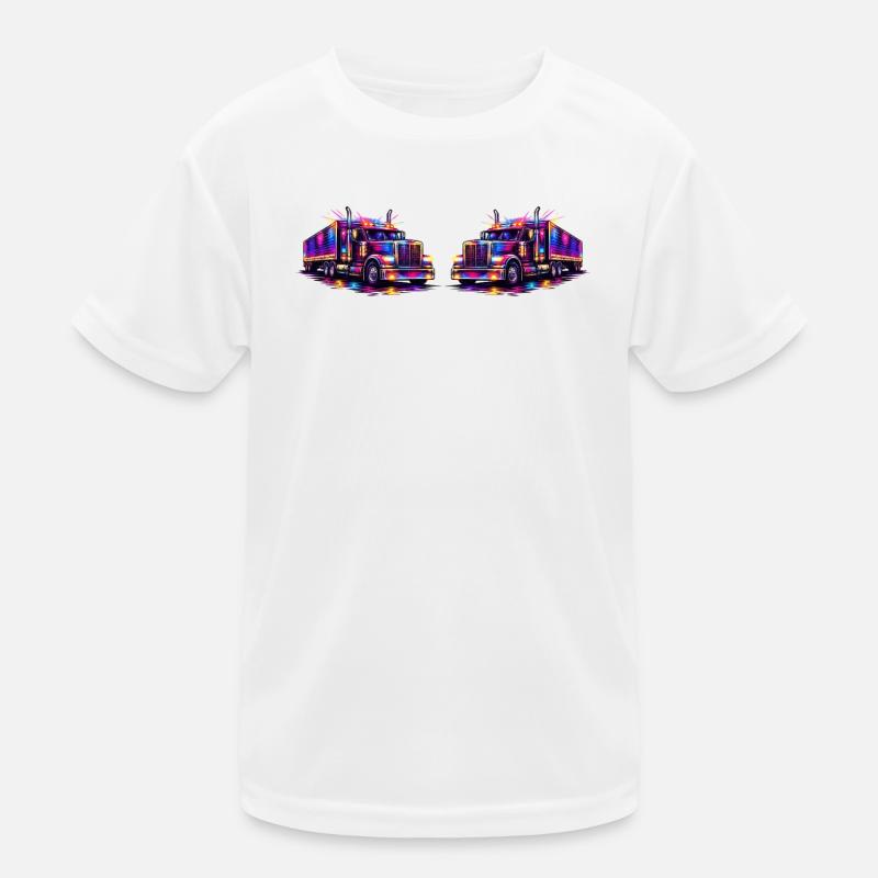 Neon Trucks Kids Functional T-Shirt