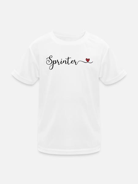 Sprinter - Kinder Funktions-T-Shirt - Weiß - Vorne