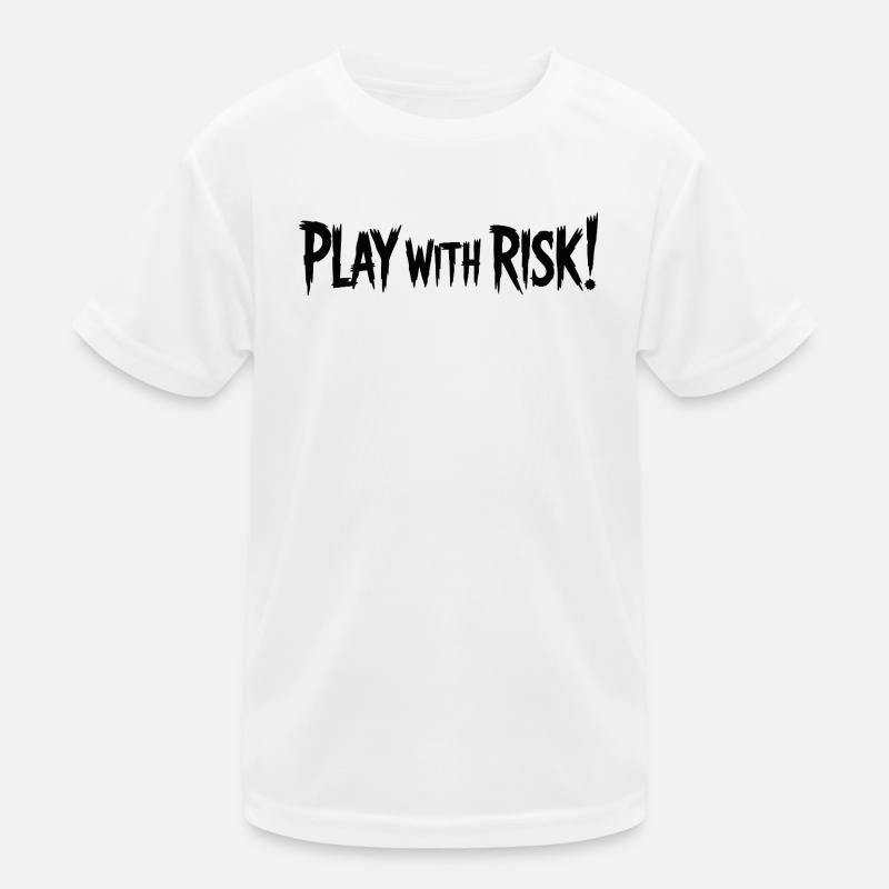 Play With Risk Bold Graphic Text Kids Functional T-Shirt