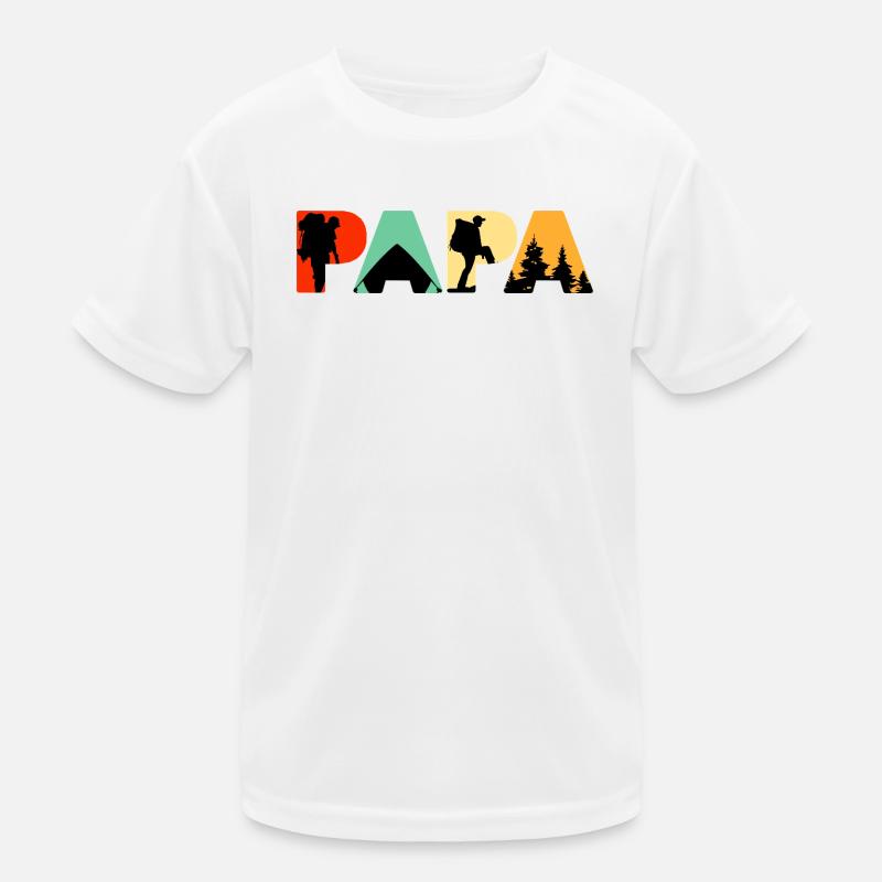 Papa Camping Randonnée Retro Vintage Silhouette T-shirt sport Enfant