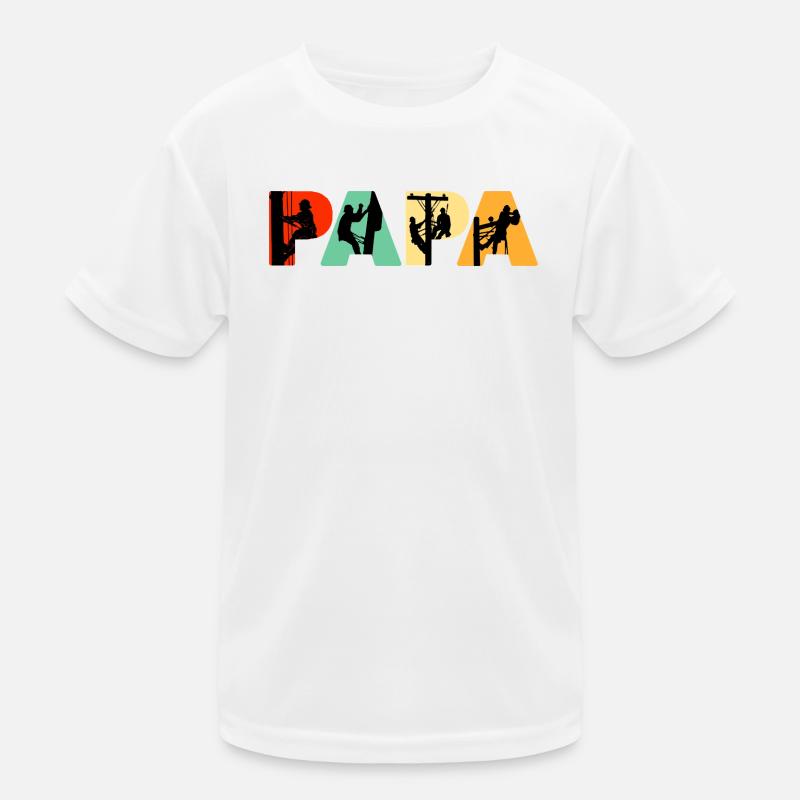 Typographie Papa Lineman Retro Silhouette T-shirt sport Enfant