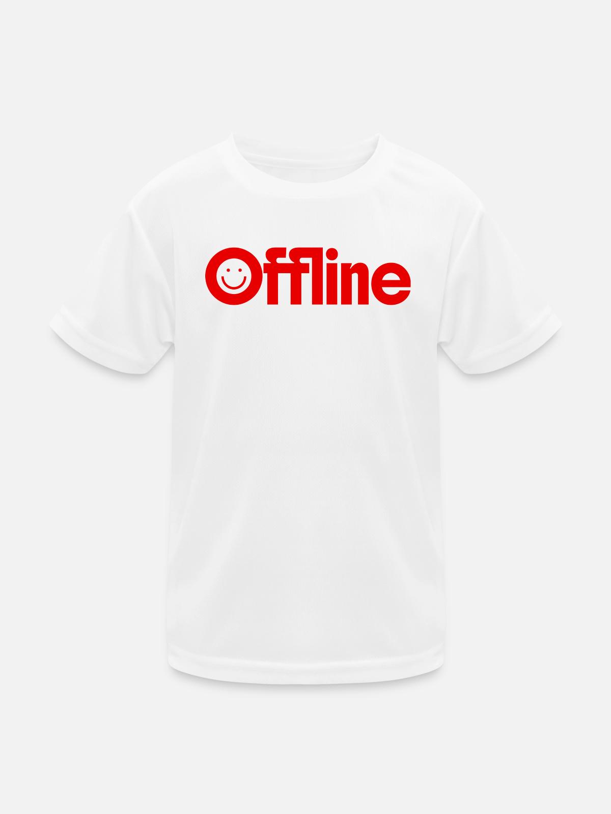 offline - Kinder Funktions-T-Shirt - Weiß - Vorne