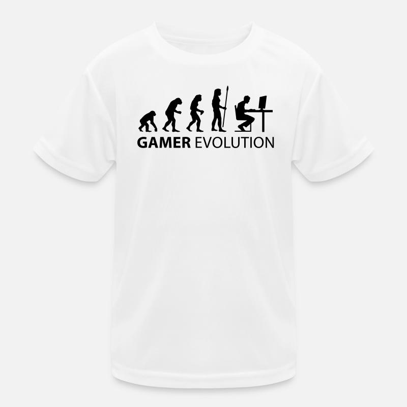 gamer evolution - Kinder Funktions-T-Shirt - Weiß