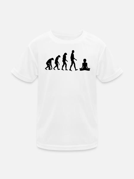 Yoga / Yogi / Buddhismus / Buddhist - Kinder Funktions-T-Shirt - Weiß - Vorne