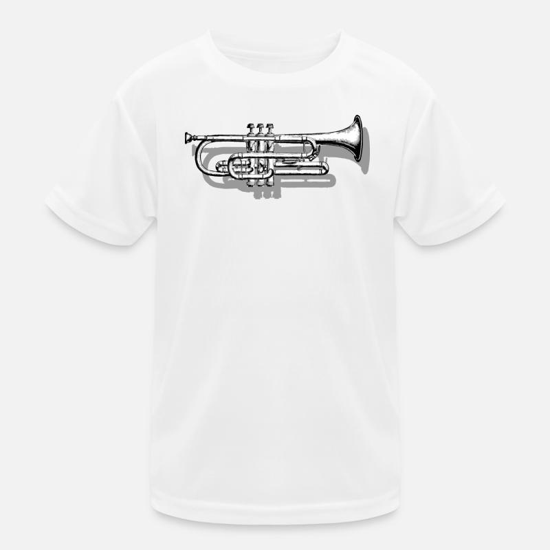 Trompete mit Schatten Kinder Funktions-T-Shirt