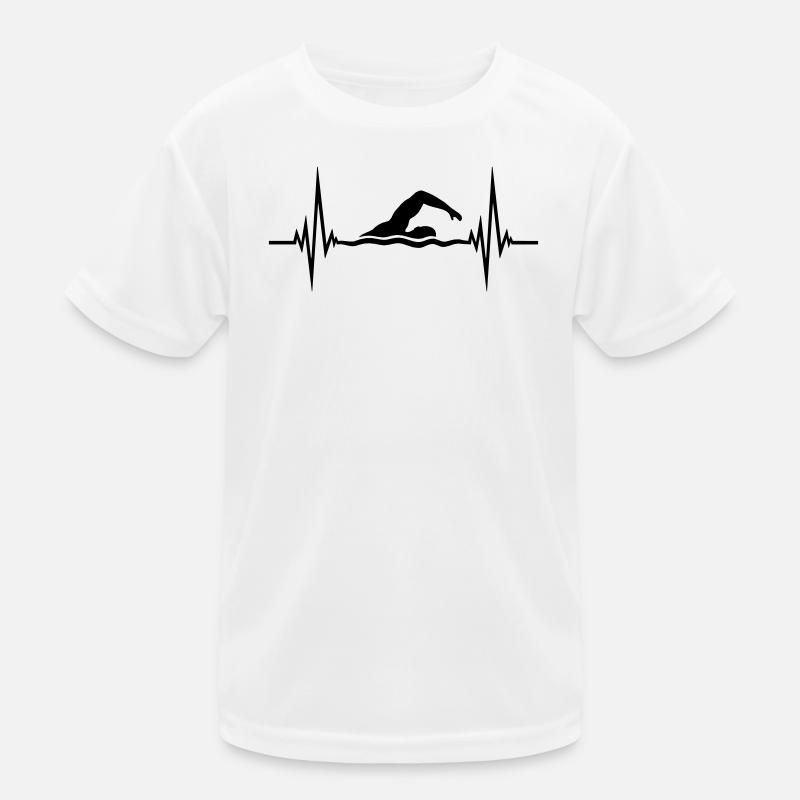 Herzschlag Sport Schwimmer Kinder Funktions-T-Shirt