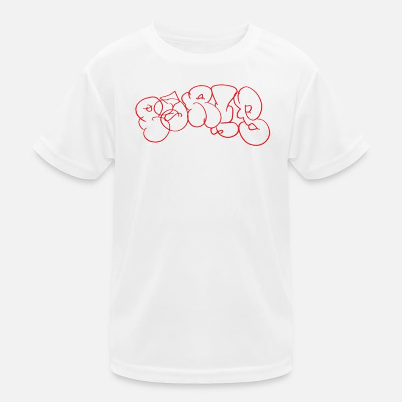 Roter Graffiti Bubble Paris Schriftzug Kinder Funktions-T-Shirt
