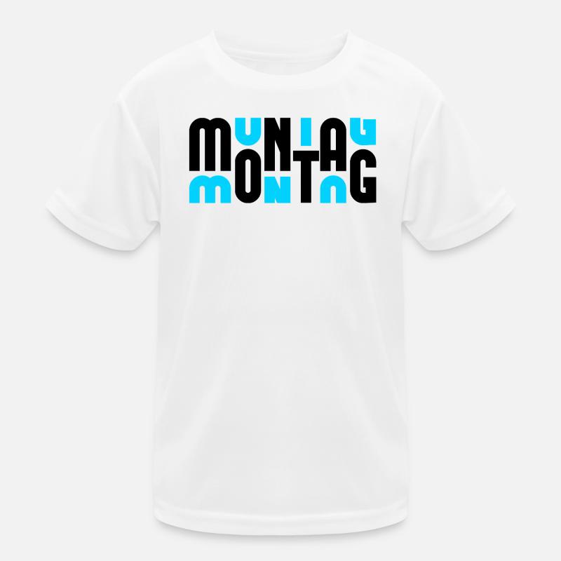 Monday Black/Cyan Kids Functional T-Shirt