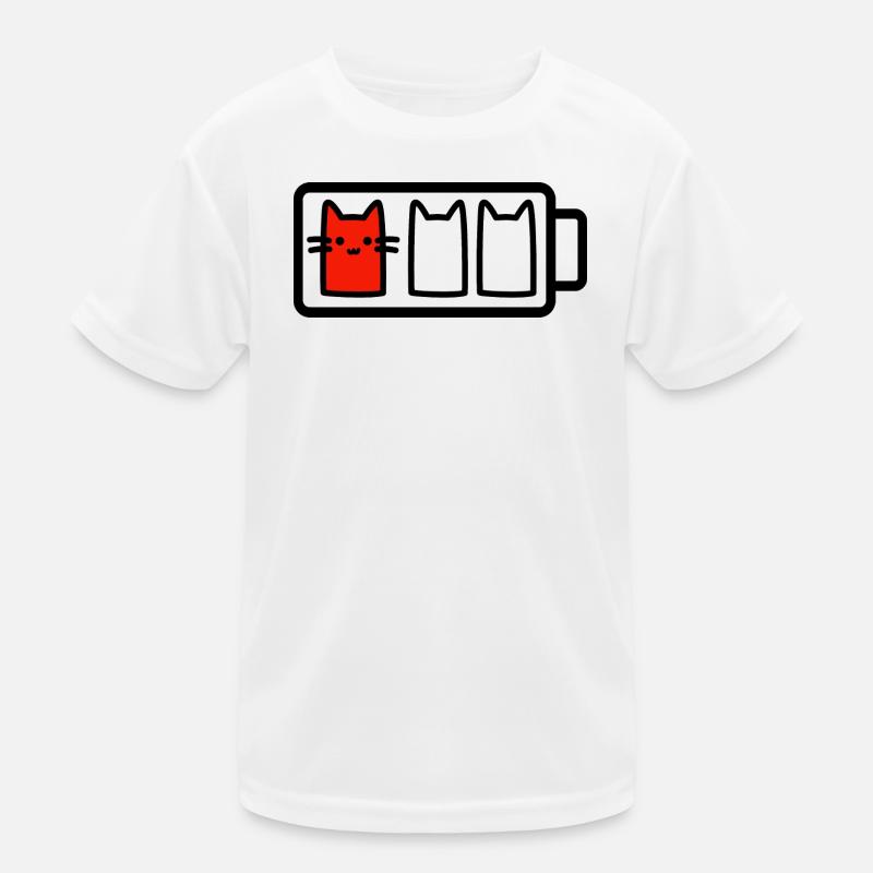 Katze mit wenig Batterie Kinder Funktions-T-Shirt
